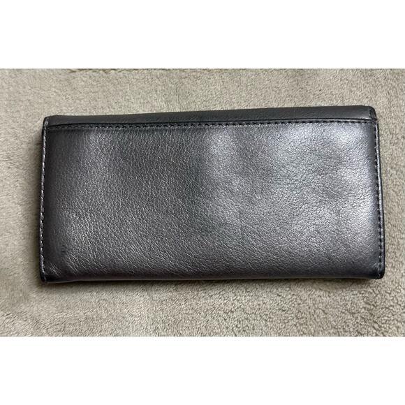 Michael Kors Fulton Carryall Platinum Leather Wallet with Silver Hardware - Picture 2 of 7